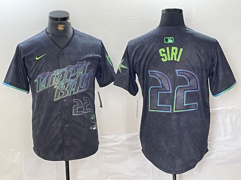 Men Tampa Bay Rays #22 Siri Black City Edition Nike 2024 MLB Jersey style 2